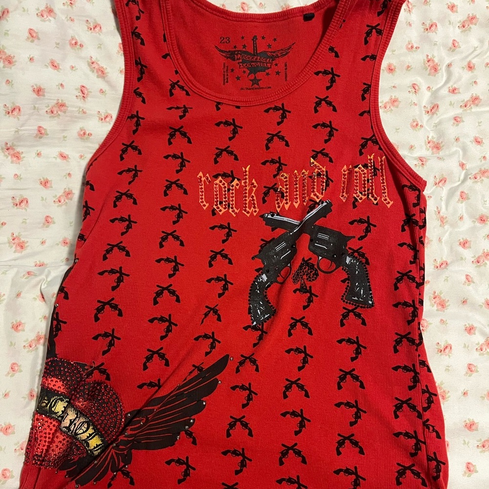 Y2K grunge graphic tank top
